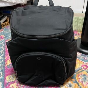 lululemon athletica black new parent backpack diaper bag